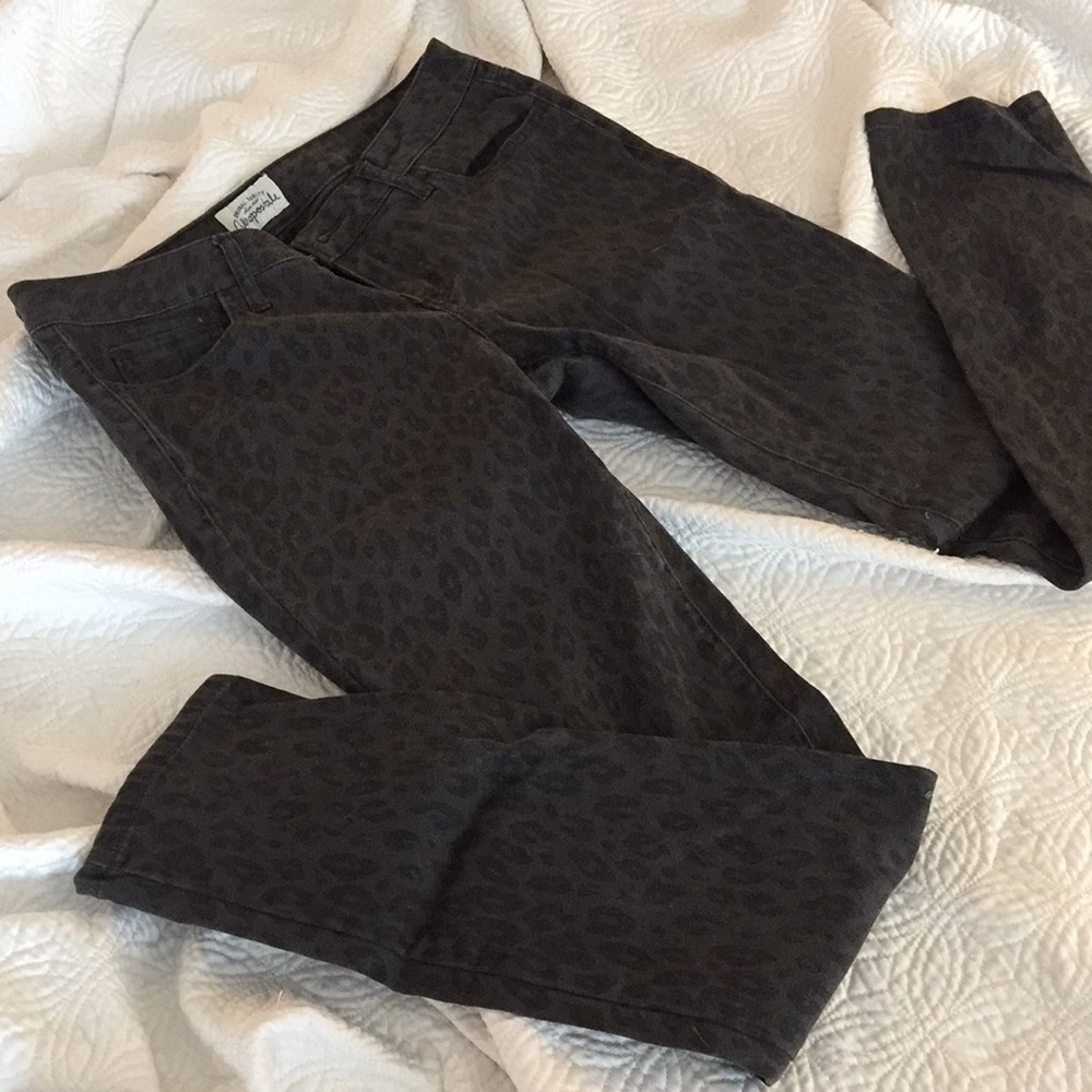 BOGO DEAL Gray cheetah print denim